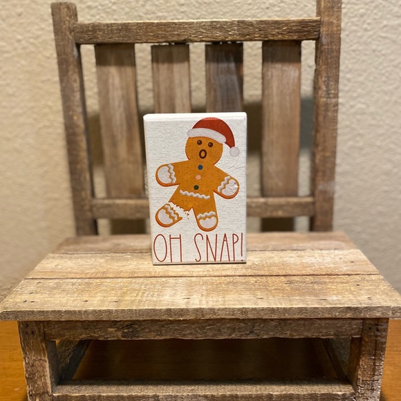 Oh Snap Gingerbread Man Wood Sign, Small Christmas Decor For Tier Trays - Picture 2 of 9